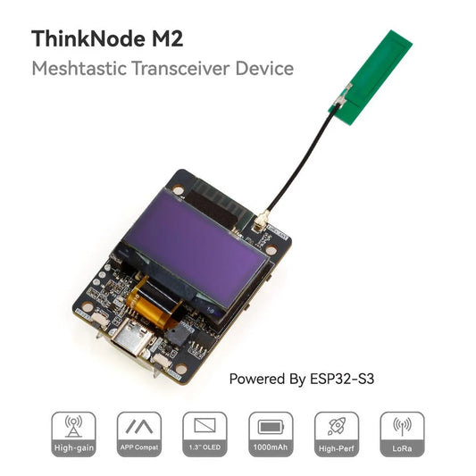 ThinkNode M2 Mini Meshtastic LoRa Radio – ESP32-S3 with 1.3" OLED Display (No Case)