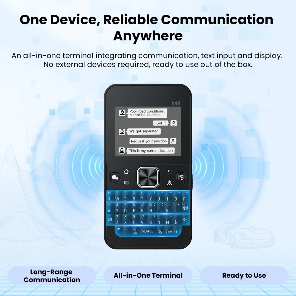 ThinkNode M9 MeshCore Communication Terminal with Full Keyboard 2.4inch LCD|ESP32-S3 LR1110 | GPS | 2300mAh-915 MHz