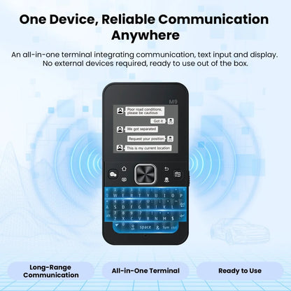 ThinkNode M9 MeshCore Communication Terminal with Full Keyboard 2.4inch LCD|ESP32-S3 LR1110 | GPS | 2300mAh-915 MHz