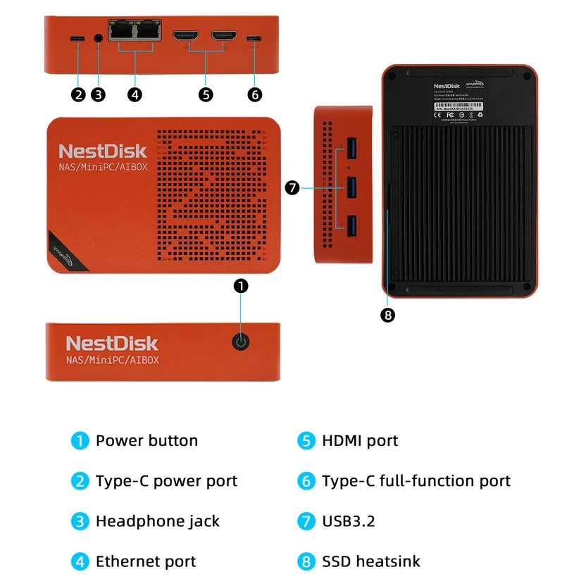 NestDisk Mini PC NAS 4-Bay NVMe SSD, Intel N150, 12GB DDR5