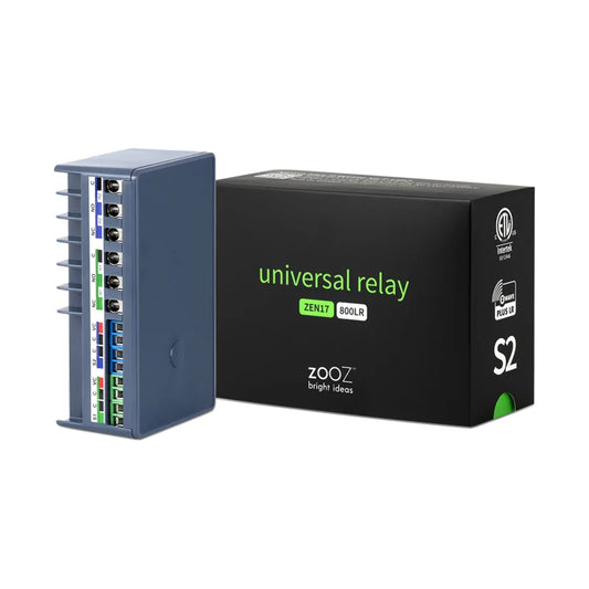 Zooz 800 Series Z-Wave Long Range Universal Relay ZEN17 800LR with 2 NO & NC Relays (20A, 10A)