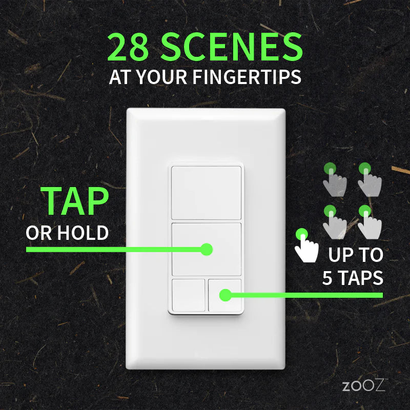 Zooz 800 Series Z-Wave Long Range Wall Remote ZEN37 800LR (Battery Powered)