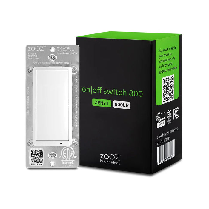 Zooz 800 Series Z-Wave Long Range On / Off Light Switch ZEN71 800LR