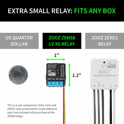 Zooz Z-Wave Long Range Low Voltage XS Relay ZEN58 800LR