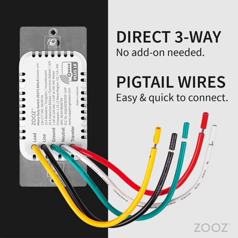 Zooz 800 Series Z-Wave Long Range Heavy Duty Wall Switch ZEN75 800LR
