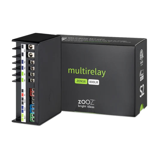 Zooz 800 Series Z-Wave Long Range MultiRelay ZEN16 800LR with 3 Dry Contact Relays (20A, 15A, 15A)