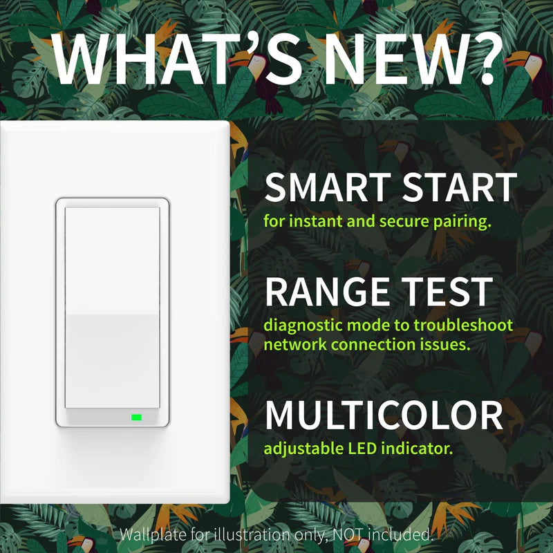 Zooz 800 Series Z-Wave Long Range S2 On / Off Wall Switch ZEN76 800LR