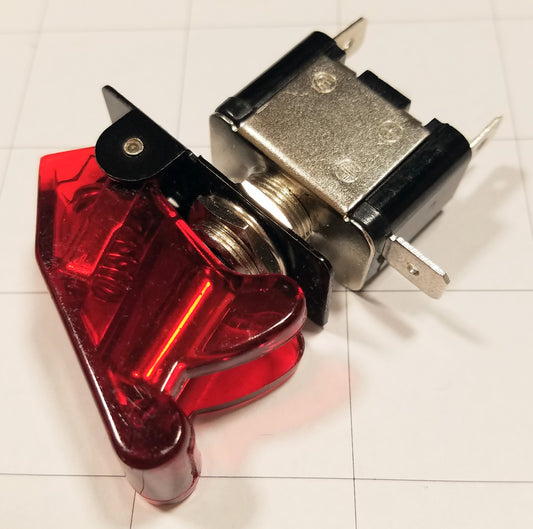 Toggle Switch - Maintained 12V/20A Red LED with Cover