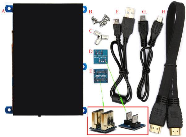 ODROID-VU5A - 5inch HDMI display with Multi-touch and Audio