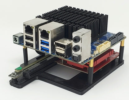 ODROID-H3/H2 Mounting Plate (Supports PCIe Cards and SATA Drives)