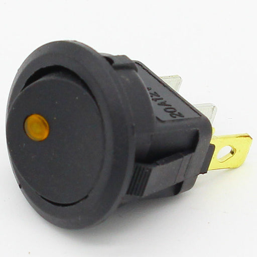 Rocker Switch - Maintained 12V/20A Yellow LED