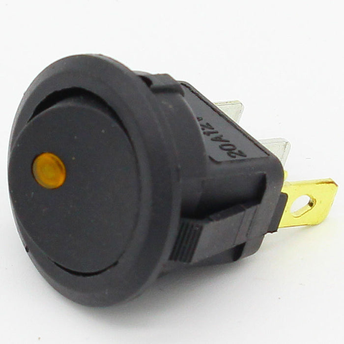 Rocker Switch - Maintained 12V/10A Yellow LED