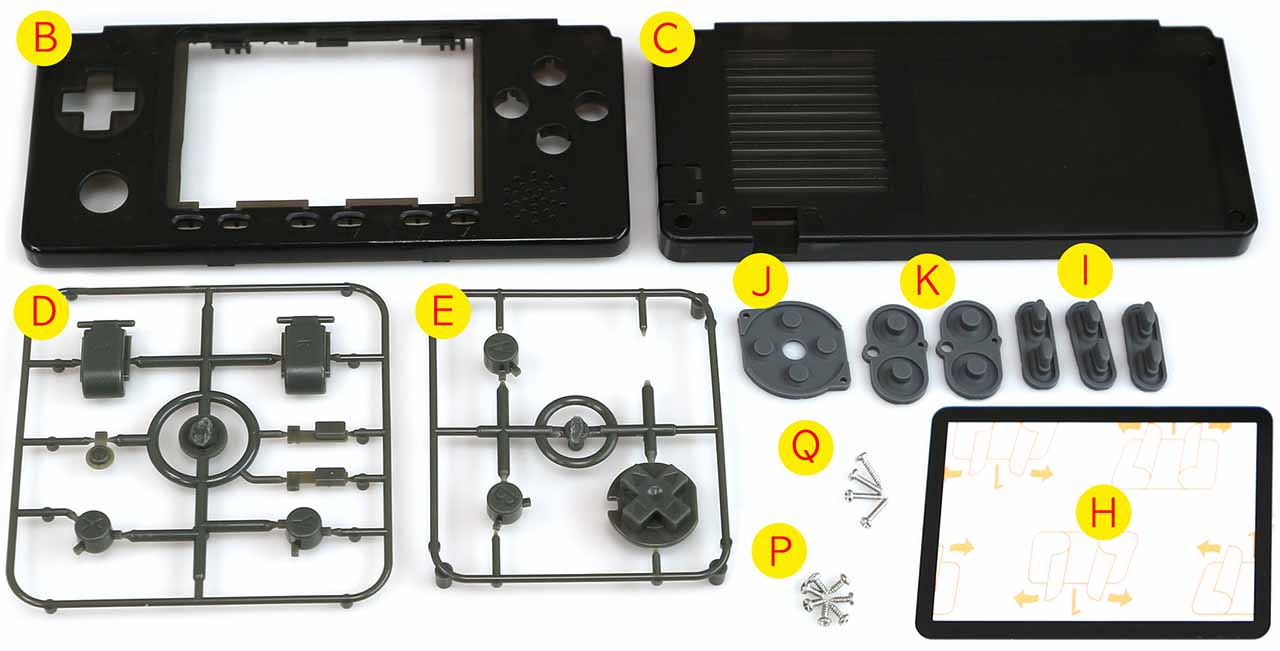 Case and Buttons kit for ODROID-GO Advance Black Edition