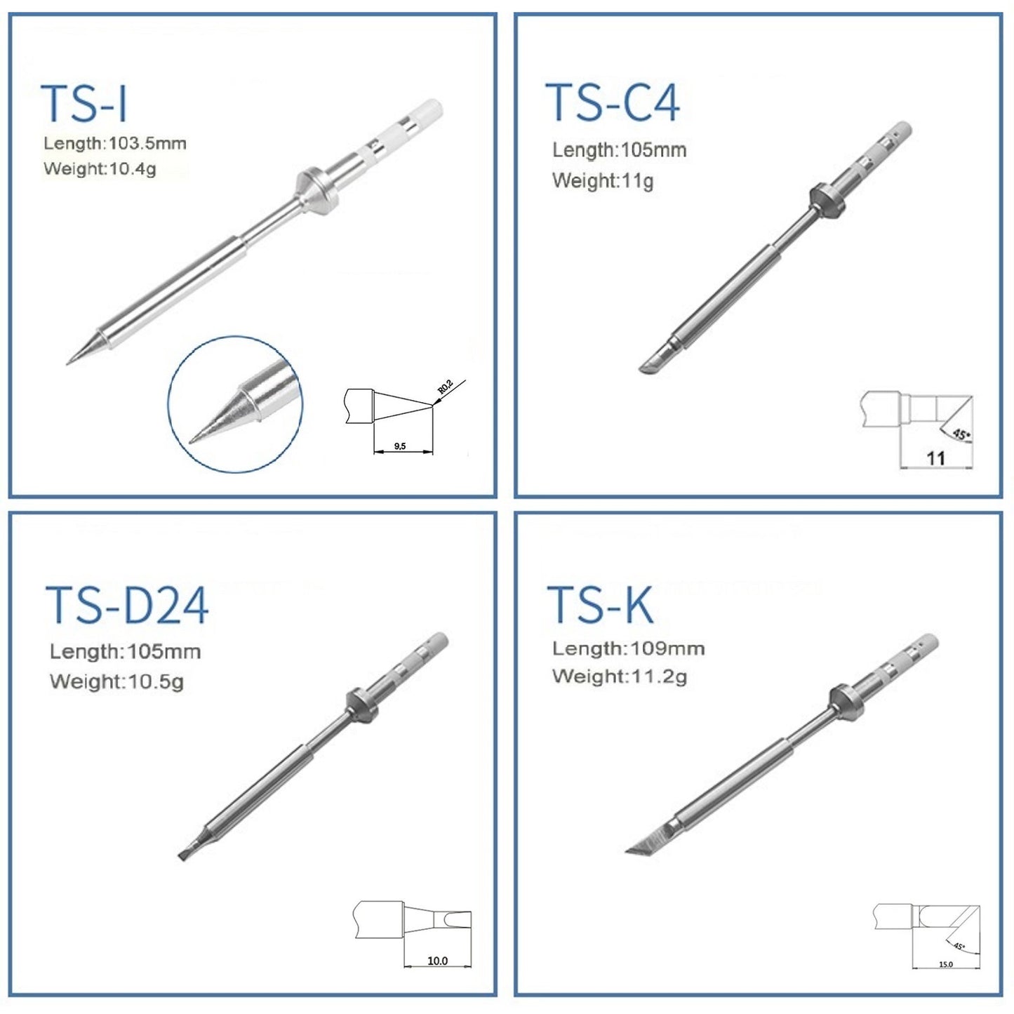 PINECIL Soldering Tip Set (Large)