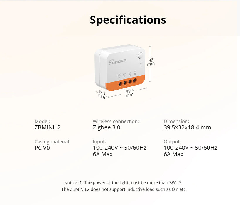 SONOFF Zigbee Smart Switch (ZBMINI) — ameriDroid