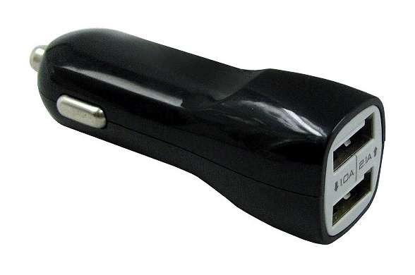 USB converter 12V black matt square