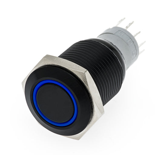 Push Button Switch - Maintained 12V/6A Blue LED