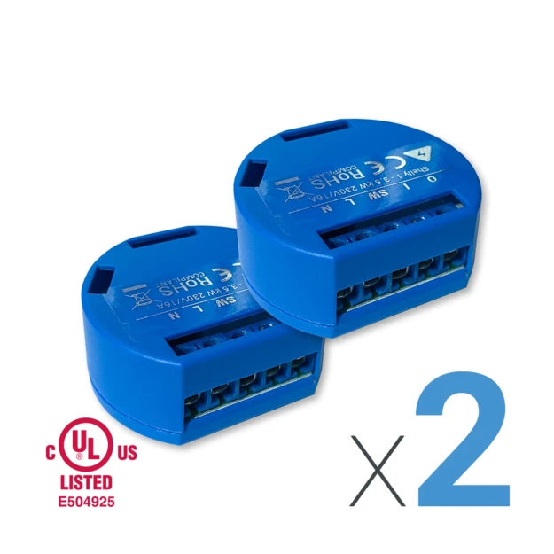 Shelly 1 WiFi Relay Switch UL-Listed 2-Pack